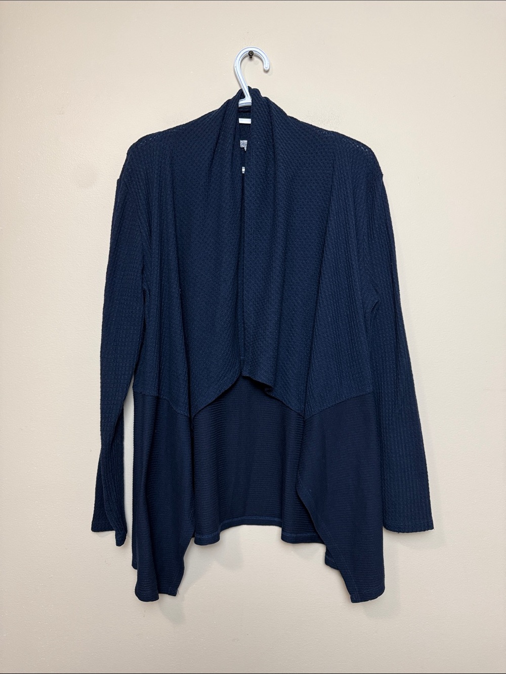 Kismet Navy Open-Front Draped Cardigan size XL